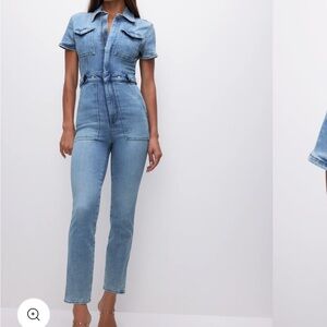 Good American Blue Denim Jumpsuit